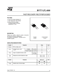 Datasheet BYT71F-800 производства STMicroelectronics